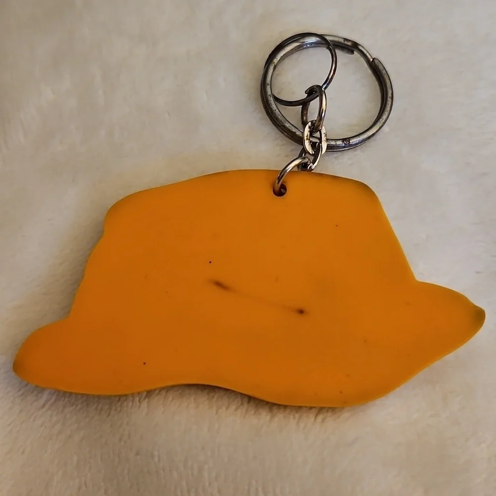 3/$30 Vtg AVON Yellow Fisherman's Hat I'm Hooked on You Keychain